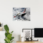 F-16 Strijd tegen valk Thunderbird Poster (Thuiskantoor)