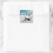 F-16 Strijd tegen valk Vierkante Sticker (Tas)