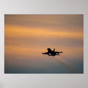 F-16 Strijd tegen valkbetonVliegtuig Poster