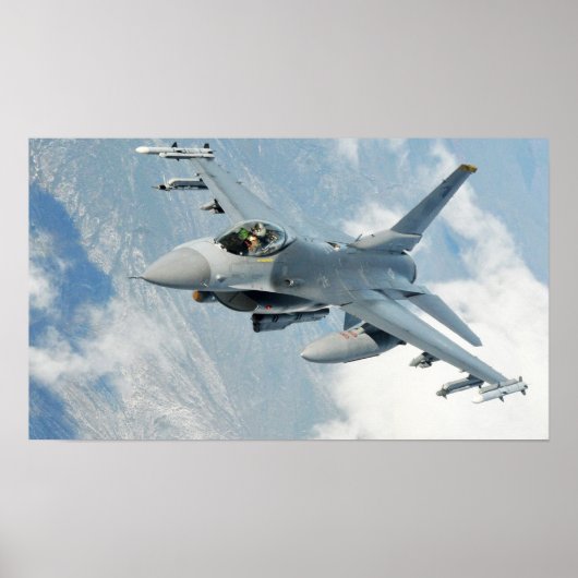 F-16 Strijd tegen valkbetonVliegtuig Poster (Voorkant)