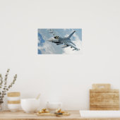 F-16 Strijd tegen valkbetonVliegtuig Poster (Keuken)