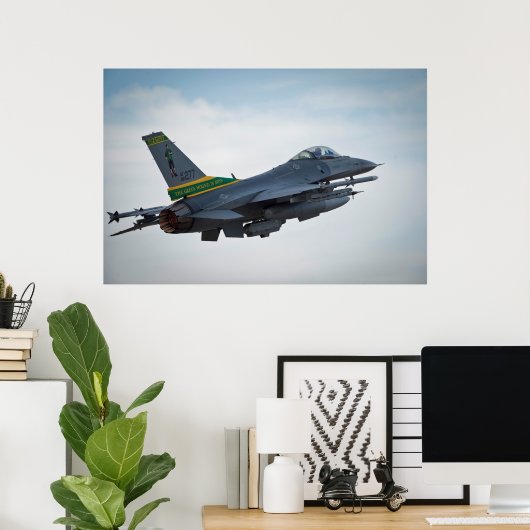 F-16 Strijd tegen valkbetonVliegtuig Poster (Thuiskantoor)