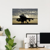 F-16 Strijd tegen valkbetonVliegtuig Poster (Thuiskantoor)