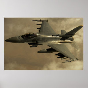 F-16 Strijd tegen valkbetonVliegtuig Poster