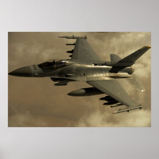 F-16 Strijd tegen valkbetonVliegtuig Poster (Voorkant)