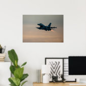 F-16 Strijd tegen valkbetonVliegtuig Poster (Thuiskantoor)