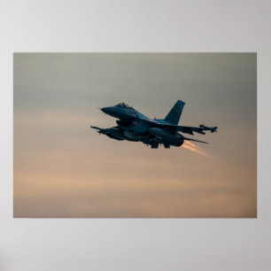F-16 Strijd tegen valkbetonVliegtuig Poster