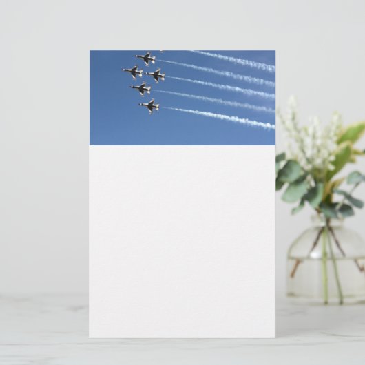 F-16 Thunderbird Delta Formation Briefpapier (Staand voorkant)