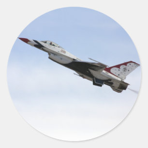 F-16 Thunderbird in flight Ronde Sticker