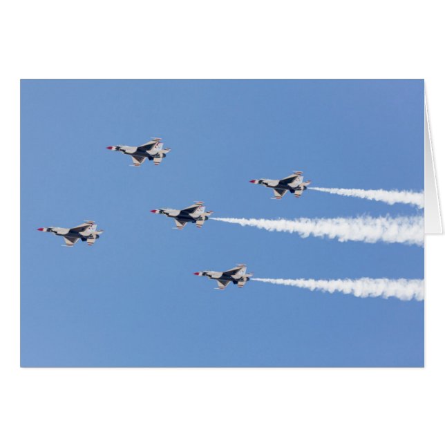 F-16 Thunderbirds vliegen in de vijfkaartenformati (Voorkant Horizontaal)