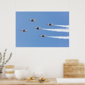 F-16 Thunderbirds vliegen in de vijfkaartenformati Poster (Keuken)