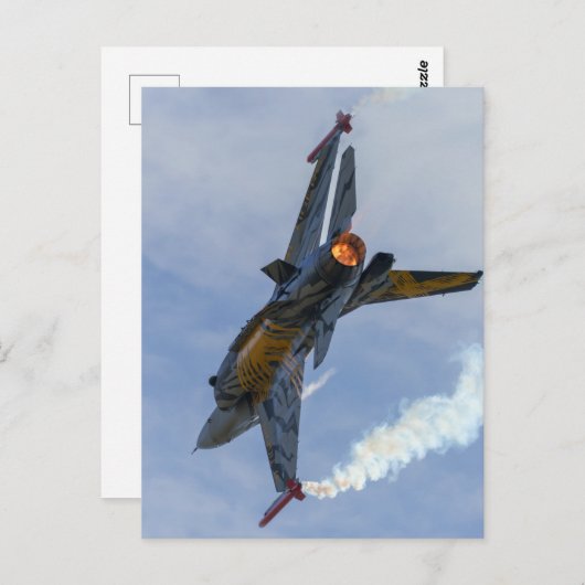 F-16 tijger draait en verbrandt acrylafdrukken briefkaart (Voorkant / Achterkant)