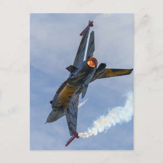 F-16 tijger draait en verbrandt acrylafdrukken briefkaart (Voorkant)
