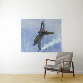 F-16 tijger draait en verbrandt acrylafdrukken wandkleed (In Situ (horizontaal))
