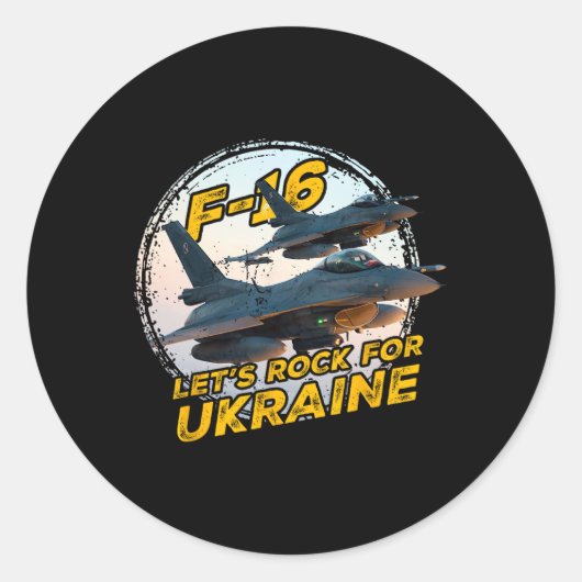 F-16 Ukraine  Ronde Sticker (Voorkant)