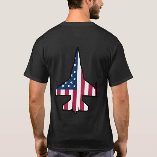F-16 USA Silhouet T-shirt (Achterkant)