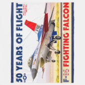 F-16 VECHTVALK - 50 JAAR! FLEECE DEKEN (Voorkant)
