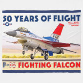 F-16 VECHTVALK - 50 JAAR! FLEECE DEKEN (Voorkant (Horizontaal))