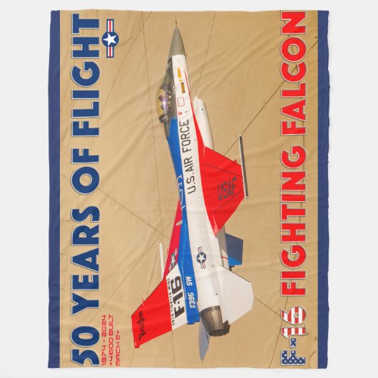 F-16 VECHTVALK - 50 JAAR! FLEECE DEKEN (Voorkant)