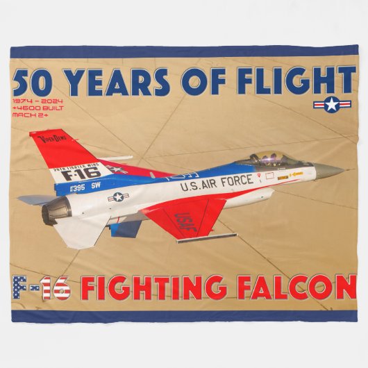 F-16 VECHTVALK - 50 JAAR! FLEECE DEKEN (Voorkant (Horizontaal))