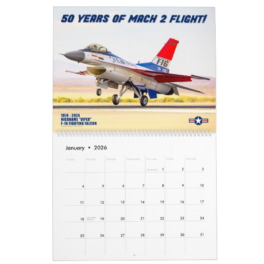 F-16 VIPER - 50 JAAR MACH 2 VLUCHT! KALENDER (Jan 2026)