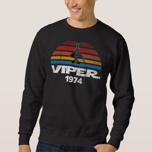 F 16 Viper Fighter Jet Distress Sunset Trui (Voorkant)