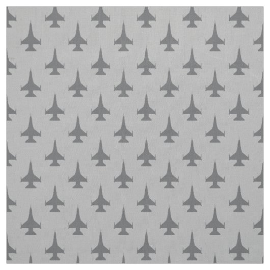 F-16 Viper Fighter Jet Grey op Grijs Stof (Swatch)