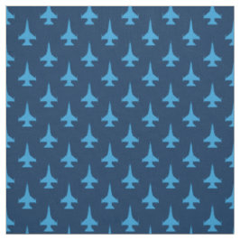 F-16 Viper Fighter Jet Pattern Blue Stof