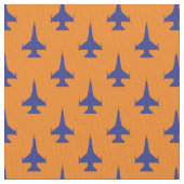 F-16 Viper Fighter Jet Pattern Blue Stof (Close Up)
