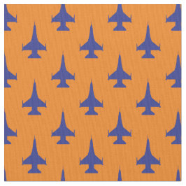 F-16 Viper Fighter Jet Pattern Blue Stof