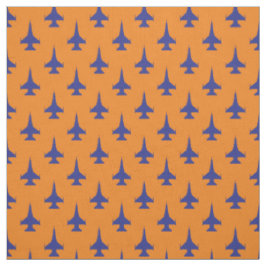 F-16 Viper Fighter Jet Pattern Blue Stof