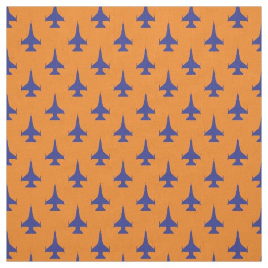 F-16 Viper Fighter Jet Pattern Blue Stof (Swatch)