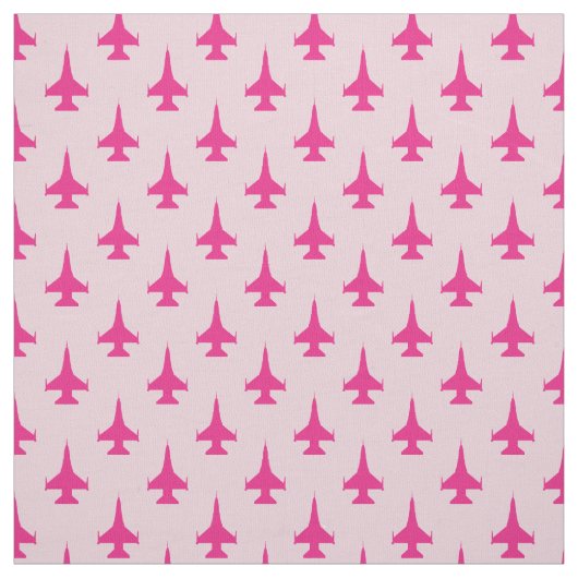F-16 Viper Fighter Jet Pattern Fuchsia Stof (Swatch)