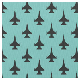 F-16 Viper Fighter Jet Pattern Zwart Stof