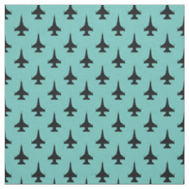 F-16 Viper Fighter Jet Pattern Zwart Stof