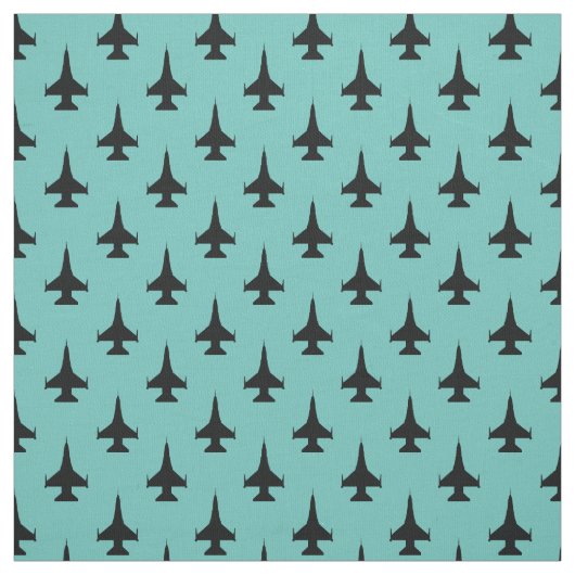 F-16 Viper Fighter Jet Pattern Zwart Stof (Swatch)