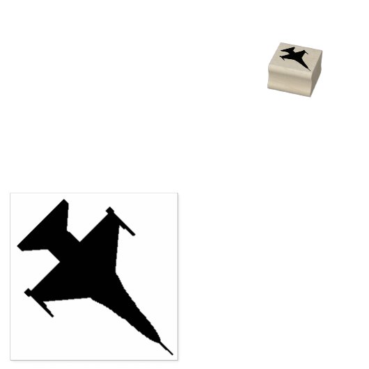 F-16 Viper Fighter Jet Silhouet Houten Stempel (Gestempeld)