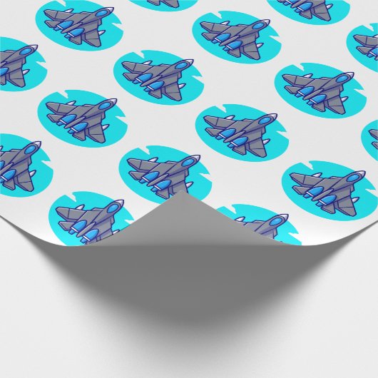 F-16 Viper Fighter straalpatroon op inpakpapier (Hoek)