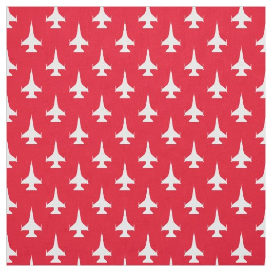 F-16 Viper Fighting Falcon Jet Pattern Wit Stof (Swatch)