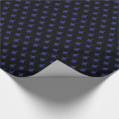 F-16 Viper Jet Pattern Blue op Black Cadeaupapier (Hoek)