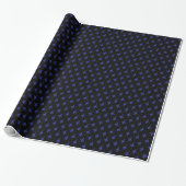 F-16 Viper Jet Pattern Blue op Black Cadeaupapier (Uitgerold)