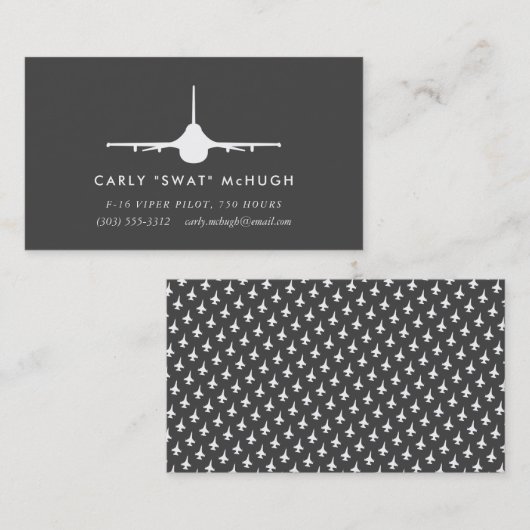 F-16 Viper Piloot met bijpassend patroon Visitekaartje (Voorkant / Achterkant)