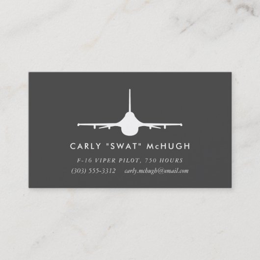 F-16 Viper Piloot met bijpassend patroon Visitekaartje (Voorkant)