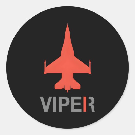 F-16 Viper Ronde Sticker (Voorkant)