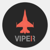 F-16 Viper Ronde Sticker (Voorkant)