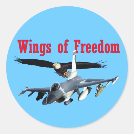 F-16 Vleugels van de Vrijheid Ronde Sticker (Voorkant)