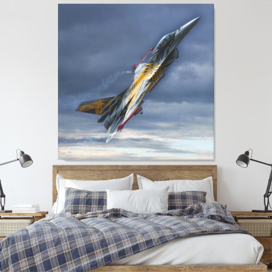F-16 XTM X-tijger Canvas Afdruk (Insitu (Slaapkamer))