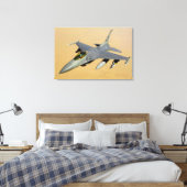 F-16C FALCON 24x36 Canvas Afdruk (Insitu (Slaapkamer))