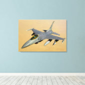 F-16C FALCON 24x36 Canvas Afdruk (Insitu (Houten vloer))