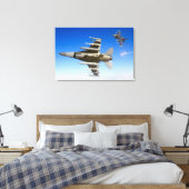 F-16C FALCON 24x36 Canvas Afdruk (Insitu (Slaapkamer))